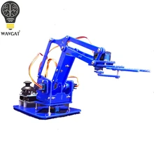 Sg90 mg90s 4 dof unassembly acrílico braço mecânico robô manipulador garra para arduino maker aprendizagem diy kit robô