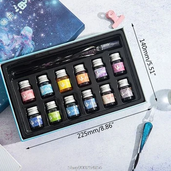 

Crystal Starry Sky Glass Ink Pen Glass Dip Pen For Writing Fountain Pen Set Gift O01 20 Dropship