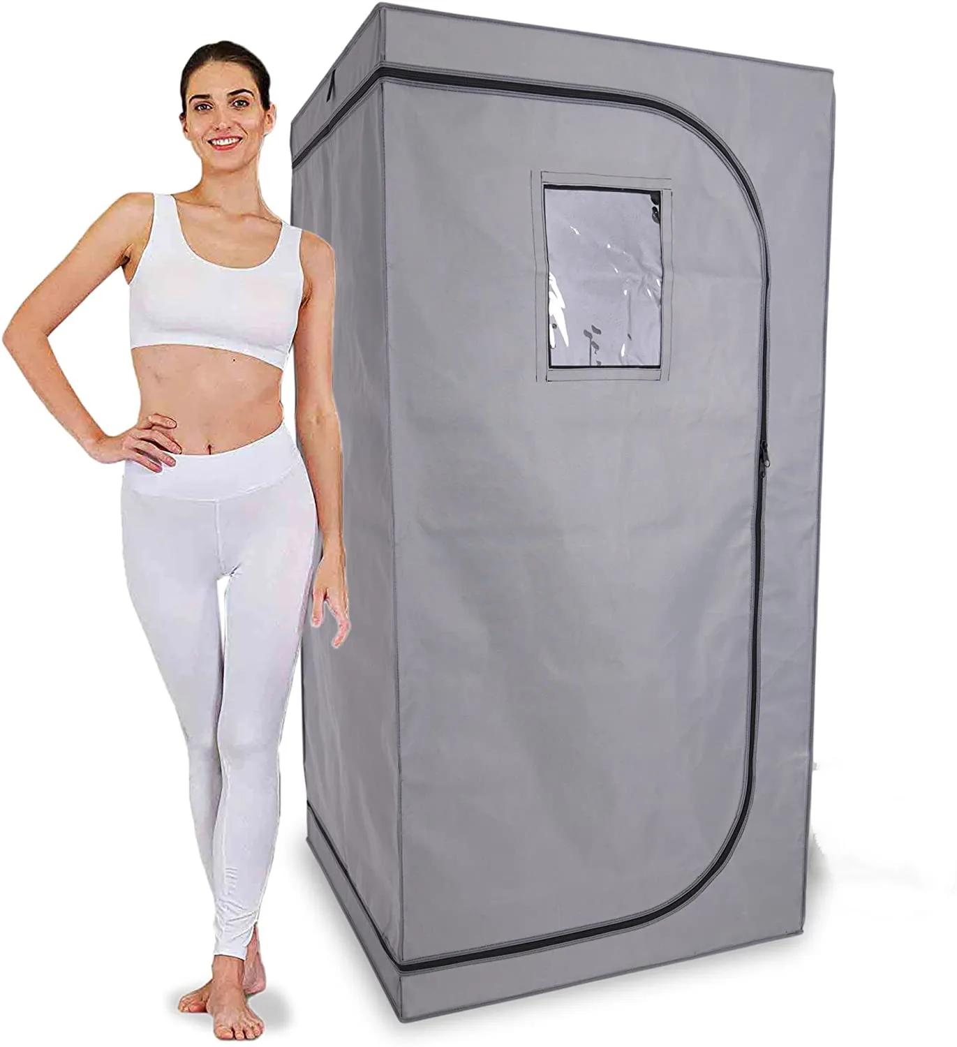 Full Body Sauna Tent With Include Fold Chair Not Include Steam Generator Home Sauna Bath Stainless Steel Pipe Support Only Tent 3