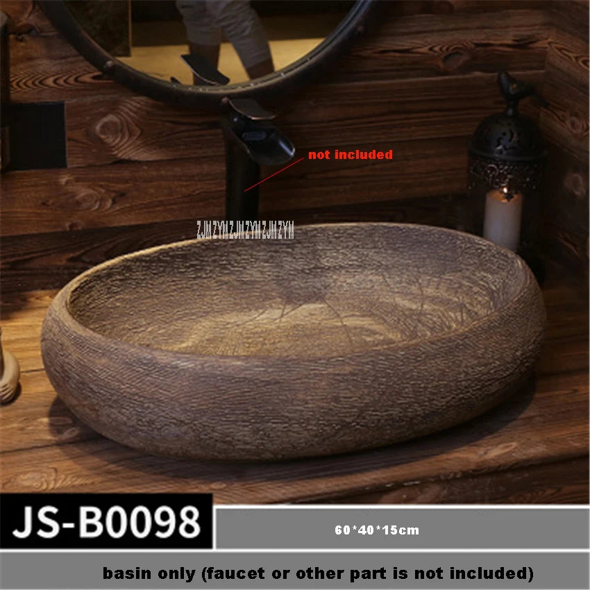 JS-B0097/JS-B0098/JS-B0099/JS-B0100, овальная раковина в европейском стиле, ручная керамическая раковина, ручная мойка, миска, над столешницей