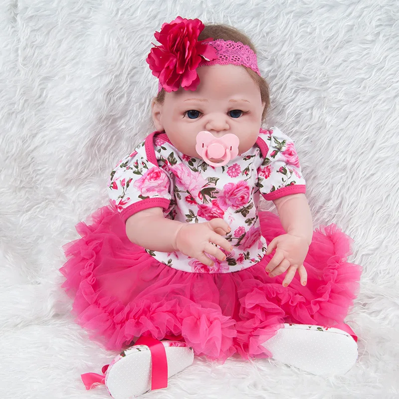 

1Pc Simulation Reborn Baby Silicone Reborn Baby Simulation Doll Soft Big Eyes Toy Children Reborn Baby Doll Emulated Dolls