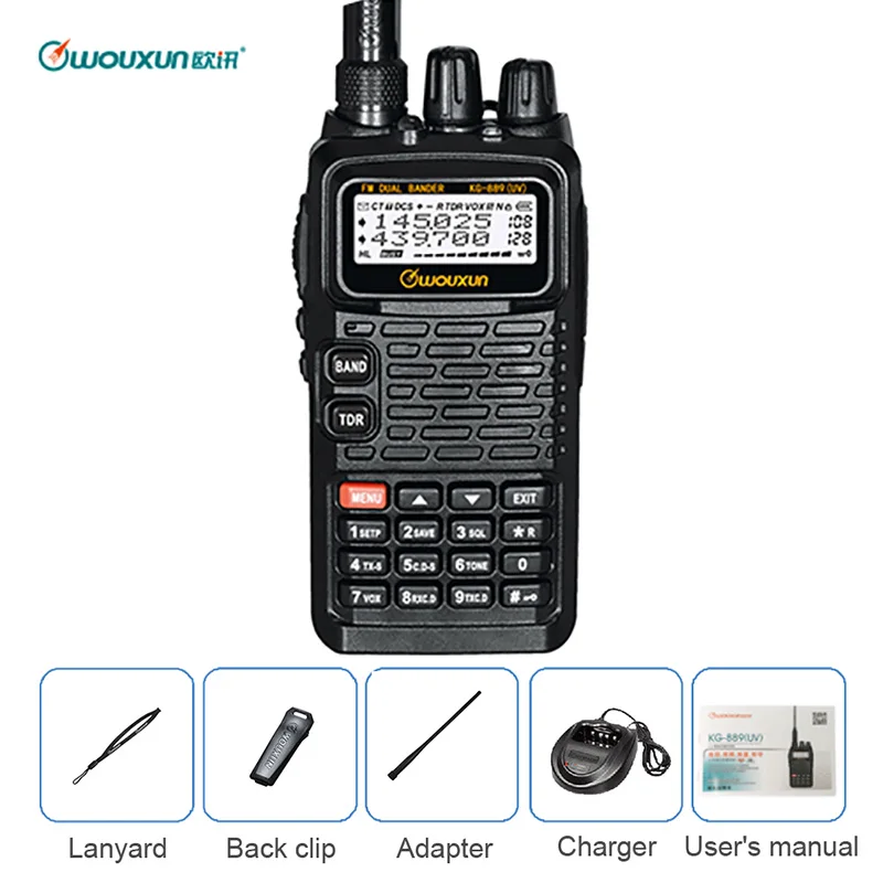 Wouxun KG-889 иди и болтай Walkie Talkie S радиостанции VHF/UHF Водонепроницаемый двухполосный Любительское радио, Си-Би радиосвязь станции двухстороннее радио трансивер - Цвет: black