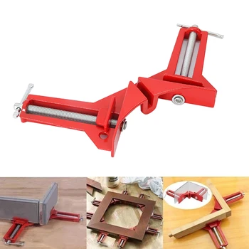 

90°Angle Clamp Aluminum Alloy Holder Sturdy Degree Corner Clamp Right Angle Clamp Red Woodworking Tools 90 Degrees Hand Tool