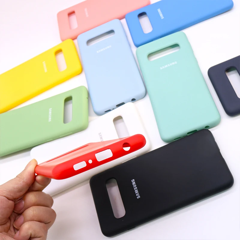 Жидкий силиконовый чехол для телефона Samsung Galaxy S10 Plus S10E шелковистый мягкий