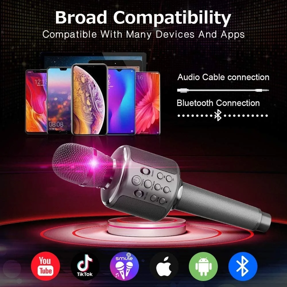 headphones with mic Xiaomi Microphone Wireless Singing Machine Bluetooth Speaker Portable Handheld Mic Speaker For Christmas Birthday Home Party dynamic microphone