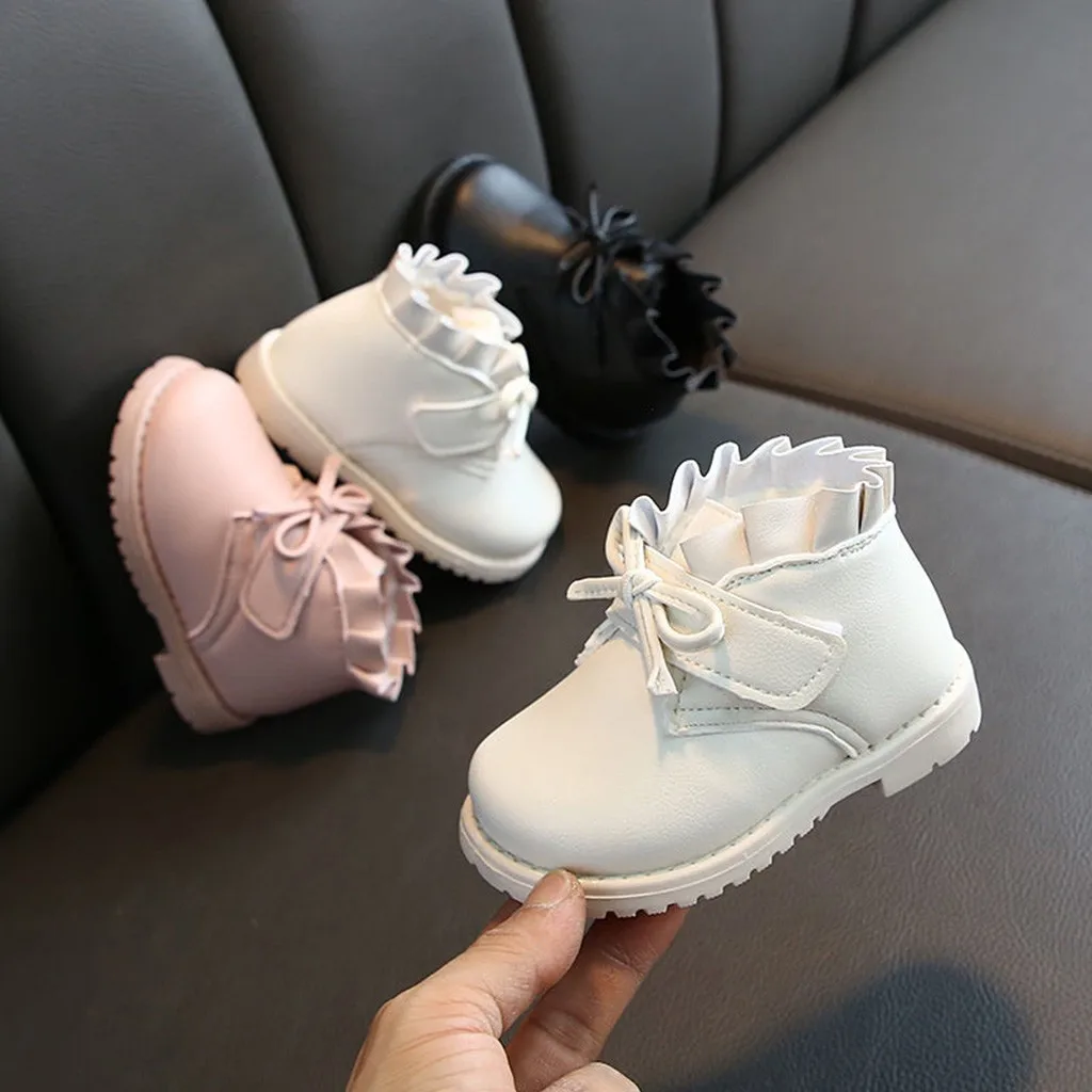 Ботинки для девочек; теплая зимняя детская обувь с мехом и плюшем; ботинки из искусственной кожи для новорожденных; обувь для маленьких мальчиков и девочек; Уличная обувь для маленьких принцесс; 19 октября