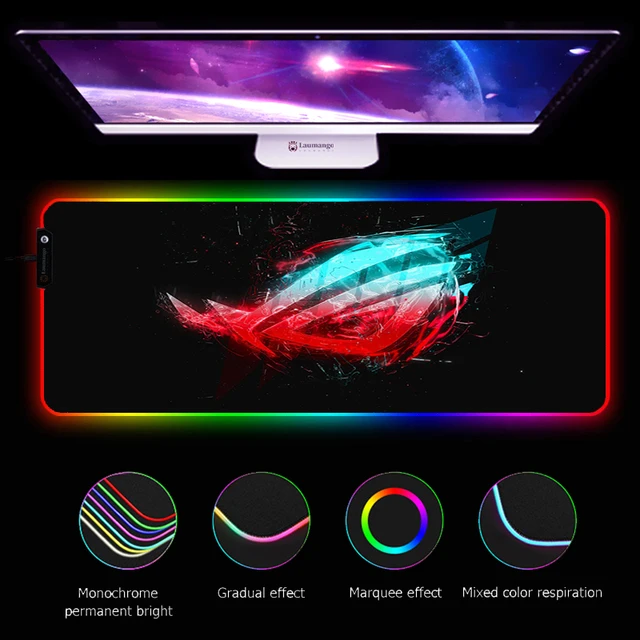 Rgb Mouse Pad Asus Rog Gaming Computer Large Mousepad Keyboard Backlit Xxl Led Gamer Mause Pad Carpet Tapis De Souris Desk Mat Mouse Pads Aliexpress