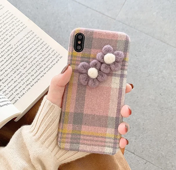 GlamPhoneCase плед Цветы Чехол для телефона iPhone11Pro/Max X XS Max XR Мягкий силиконовый чехол для iPhone11 7 8 6 6s Plus чехол - Цвет: Розовый