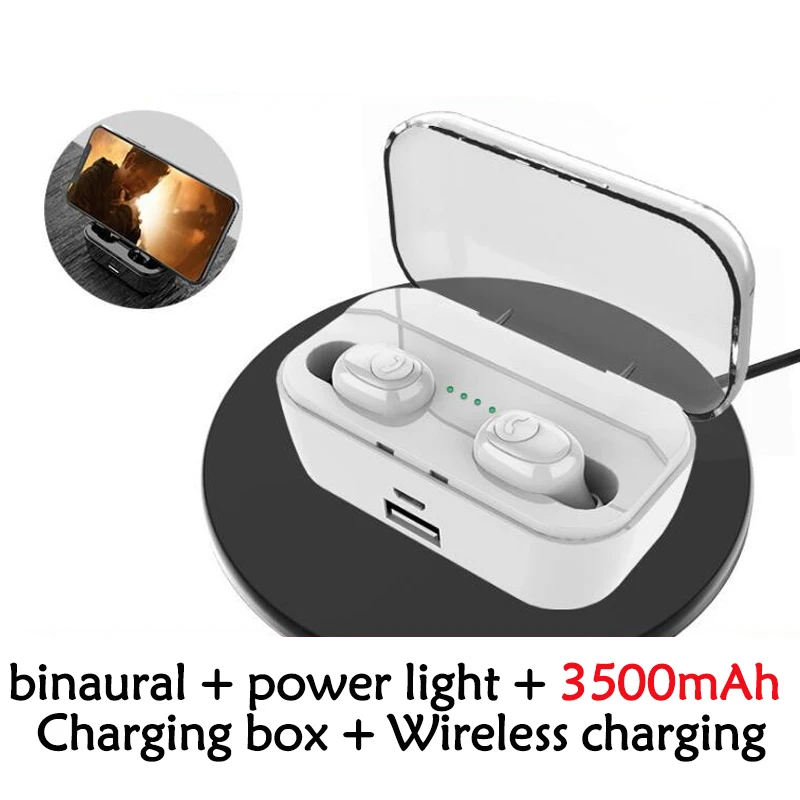 binaural G6s Bluetooth наушники беспроводные наушники IPX7 водонепроницаемый TWS светодиодный дисплей гарнитура стерео спорт HiFi беспроводные наушники для телефонов - Цвет: binaural