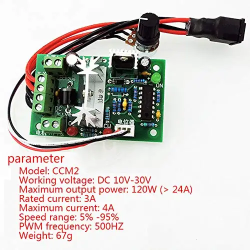 CCM2 DC мотор gobernador 10V12V24V30V прерыватель для marcha atras PWM DC контроллер 120 W