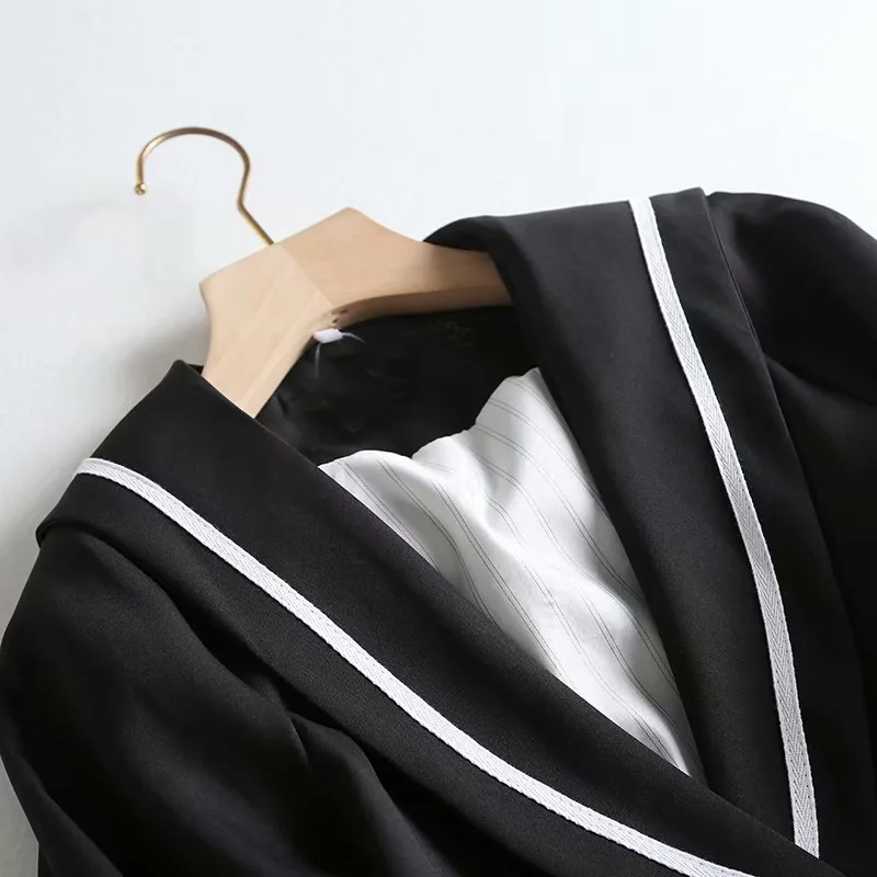 Genayooa офисный женский Плетеный Блейзер Женский пиджак блейзер Feminino Slim Fit Осень черный женский s куртки и пальто