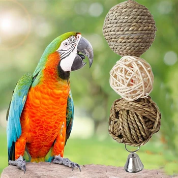 

Hanging Chewing Ball Rabbit Bird Toy Pet Parrot Cage Entertainment Bites Hamster Climb Swing Safe Non-toxic Play
