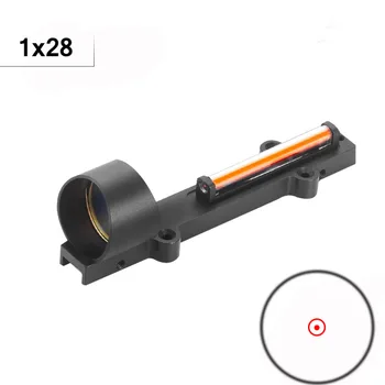 

Red/Green Fiber Red Dot Sight 1x28 Collimator Sight Fit Shotguns Rib Rail Vent Rib/Rail Screw Mount Works WITHOUT Battery