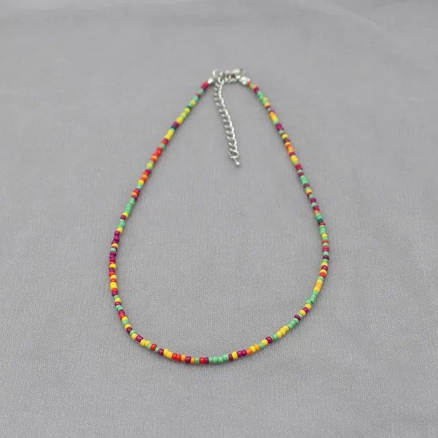 Collier ras du cou Simple en perles de rocaille pour femmes, Collier de bohème coloré fait à la main, cadeau de bijoux