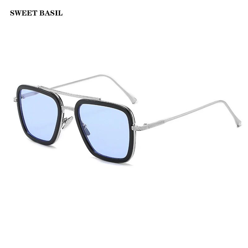 

New Avengers Endgame Tony Stark Cosplay Props Marvel Superhero Iron Man Punk Sunglasses Handsome Metal+Resin Glasses Vintage