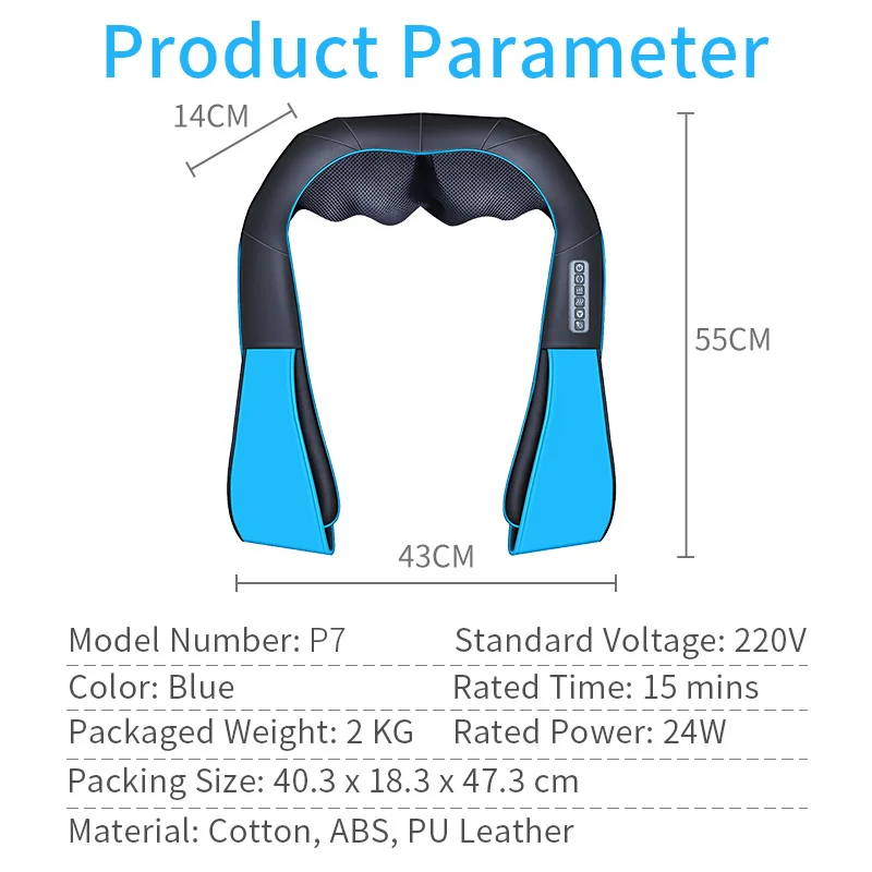  JinKaiRui Newest Neck Massager 16 Massage Rollers 3D Kneading Massage Heating Direction Adjustable 