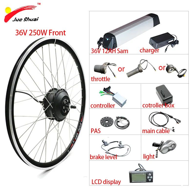 SAM36V12AH 250W LCD Электровелосипед Наборы 36 В электро велосипед кит 250Вт- 500Вт 26" 28" мотор колесо с чайник аккумулятор LED или ЖК-дисплей контроллера скутер Часть мотор колесо комплект china electric bicycle - Цвет: SAM36V12AH 250W LCD