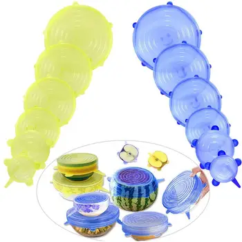 

Silicone Food Lid, 12 Pcs Stretch Reusable Lids Expandable Silicone Storage Lid