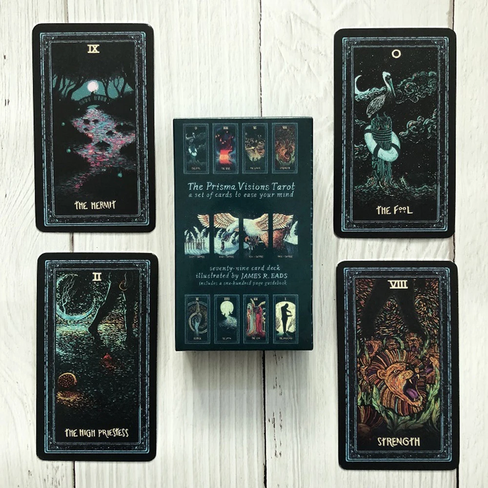 English Version Silver Edges Foil Prisma Visions Tarot Cards Board Game Tarot  Deck Divination God Oracle|Playing Cards| - AliExpress