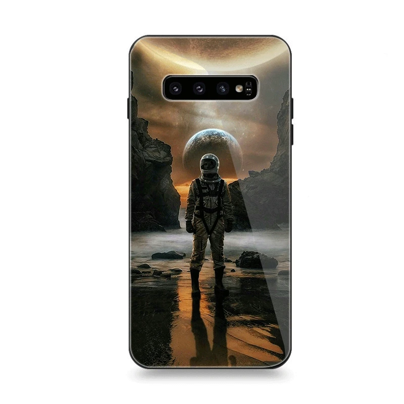 Mobile Phone Case Glass For Samsung A10 A20 A30 A40 A50 A60 A70 S7 Edge S8 Plus Note 8 9 S10 Cover Lipstick High Heels Perfume