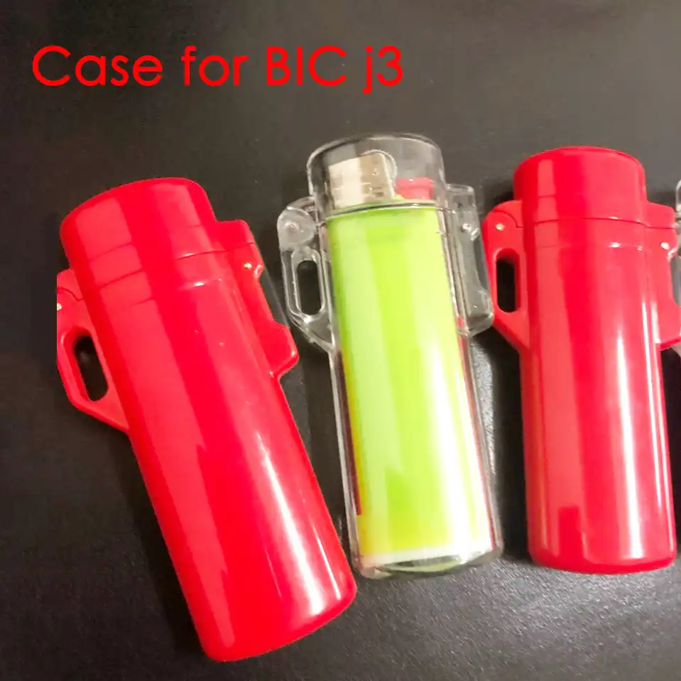 Outdoor Waterproof Plastic Transparent Lighter Case for BIC j3
