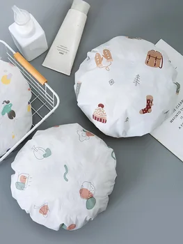 

TENMIU Shower Cap Women's Waterproof Bath Cap Head Net Red Adult Model Toupee Kitchen Hat Cooking Fume Resistant Head Cover