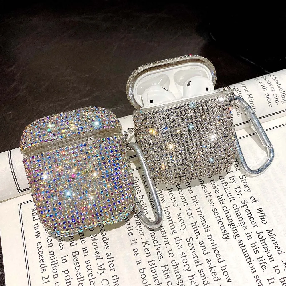Earphone-Accessories Hard-Case Protective-Charging-Bag Apple Airpods Diamonds Bluetooth