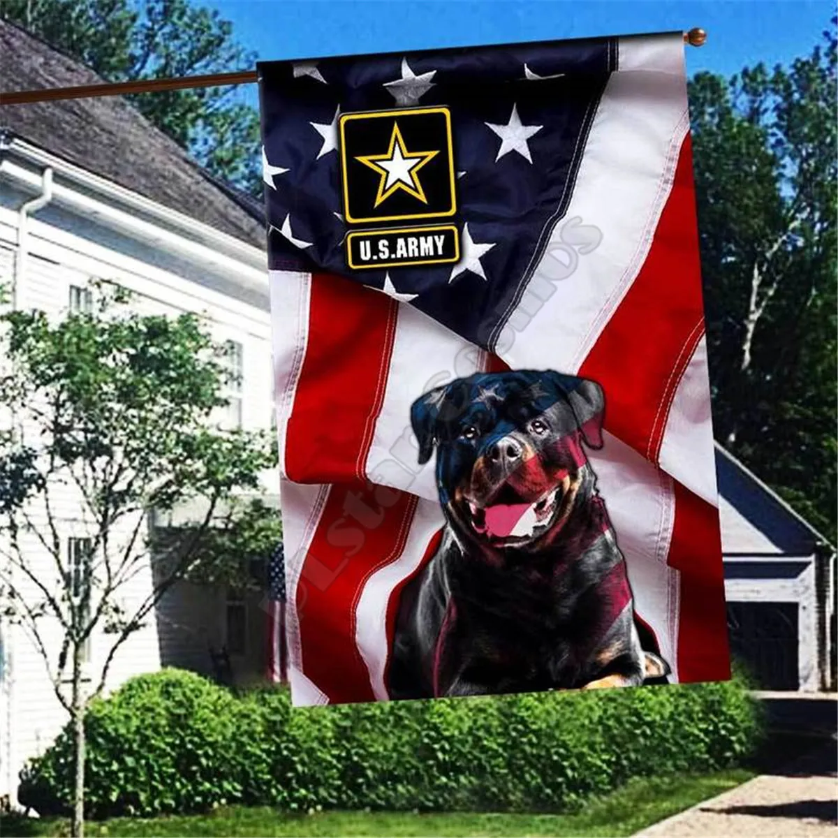 

Флаг ротвейлера, 3D полная печать, садовые флаги, подвесной домик, флаг, Садовый флаг, украшение, двусторонняя печать