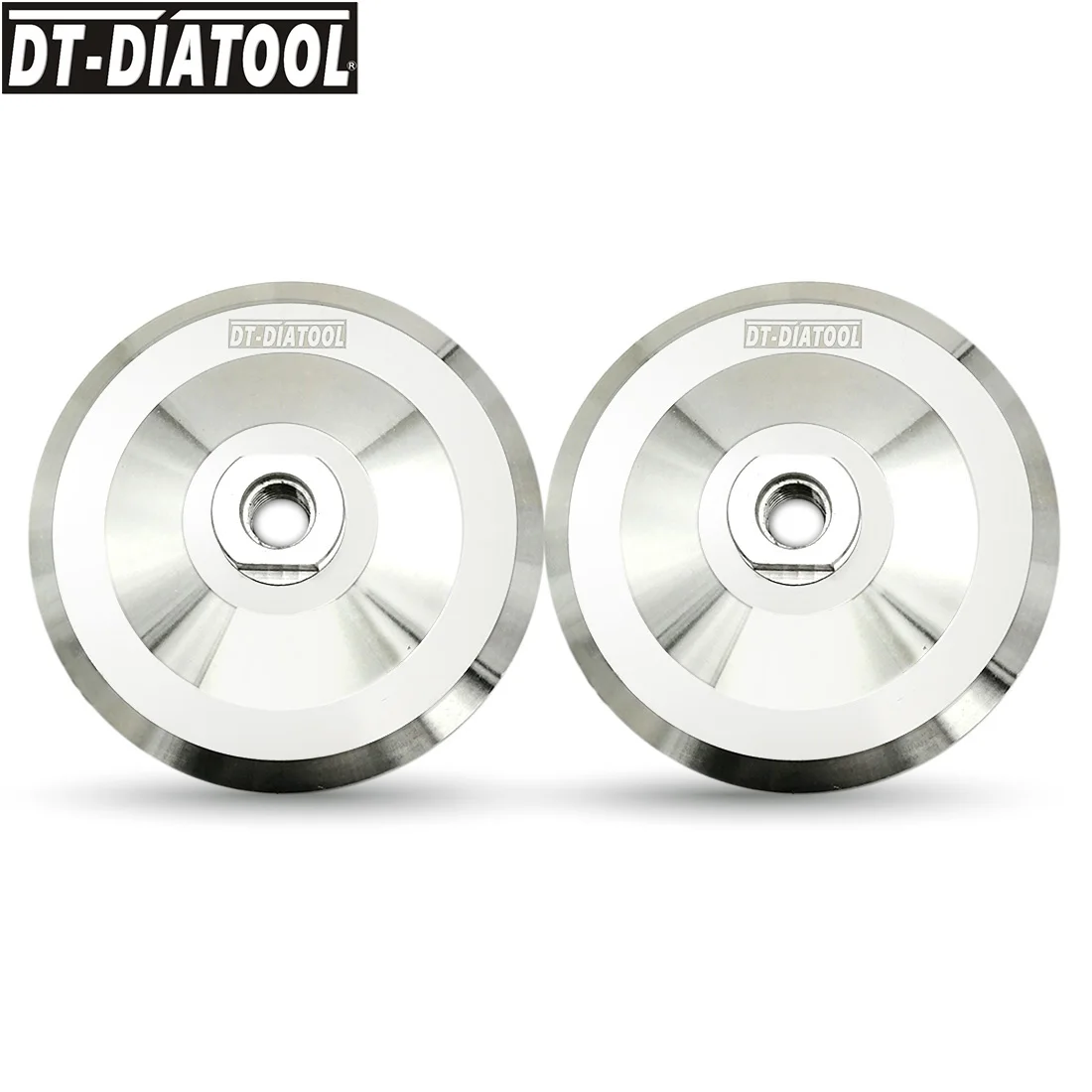 

DT-DIATOOL 2pcs M14 Thread Dia 5"/125mm Aluminum Base Backer For Diamond Polishing Pads Sanding Discs Backing Holder