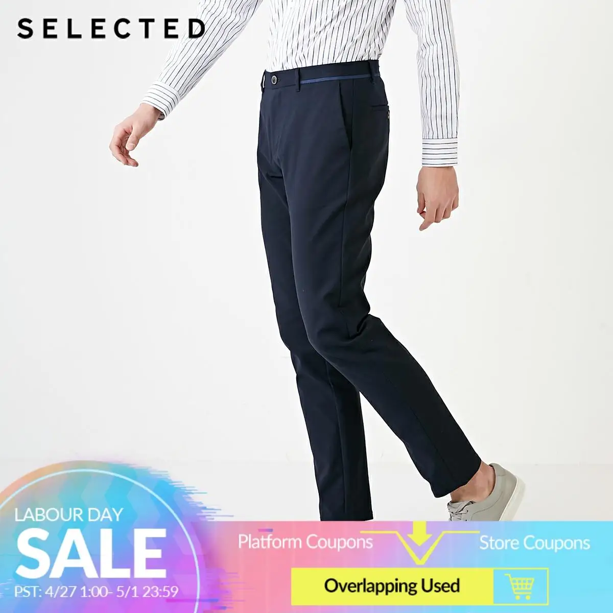 

SELECTED Men's Slim Fit Pure Color Slightly Stretch Pants S|419114501