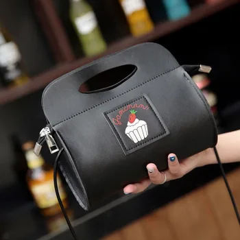 

2020 new ladies handbag PU sweet lady shoulder bag cylinder cake change mobile phone bag ladies shoulder diagonal handbag