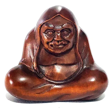 

Y6735 - 1.8" Hand Carved Boxwood Netsuke : Damo Man