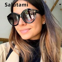 Черные круглые солнцезащитные очки с леопардовым принтом для женщин, роскошные брендовые солнцезащитные очки с буквенным принтом, мужские винтажные Ретро Овальные Солнцезащитные очки, модные