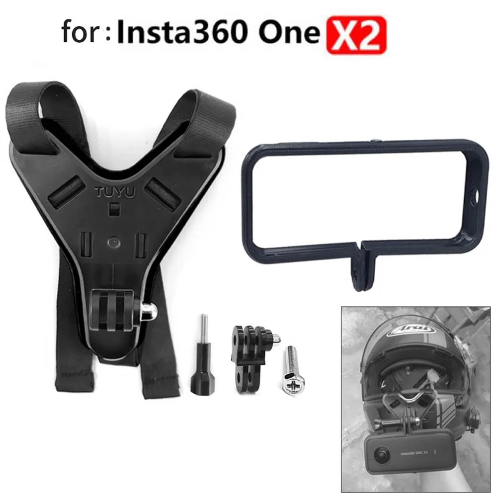 TUYU – Support De Menton Pour Casque De Moto, Pour Insta360 One X X2 R GoPro, Caméra De Sport D'action, Support Intégral Du Visage, Accessoire