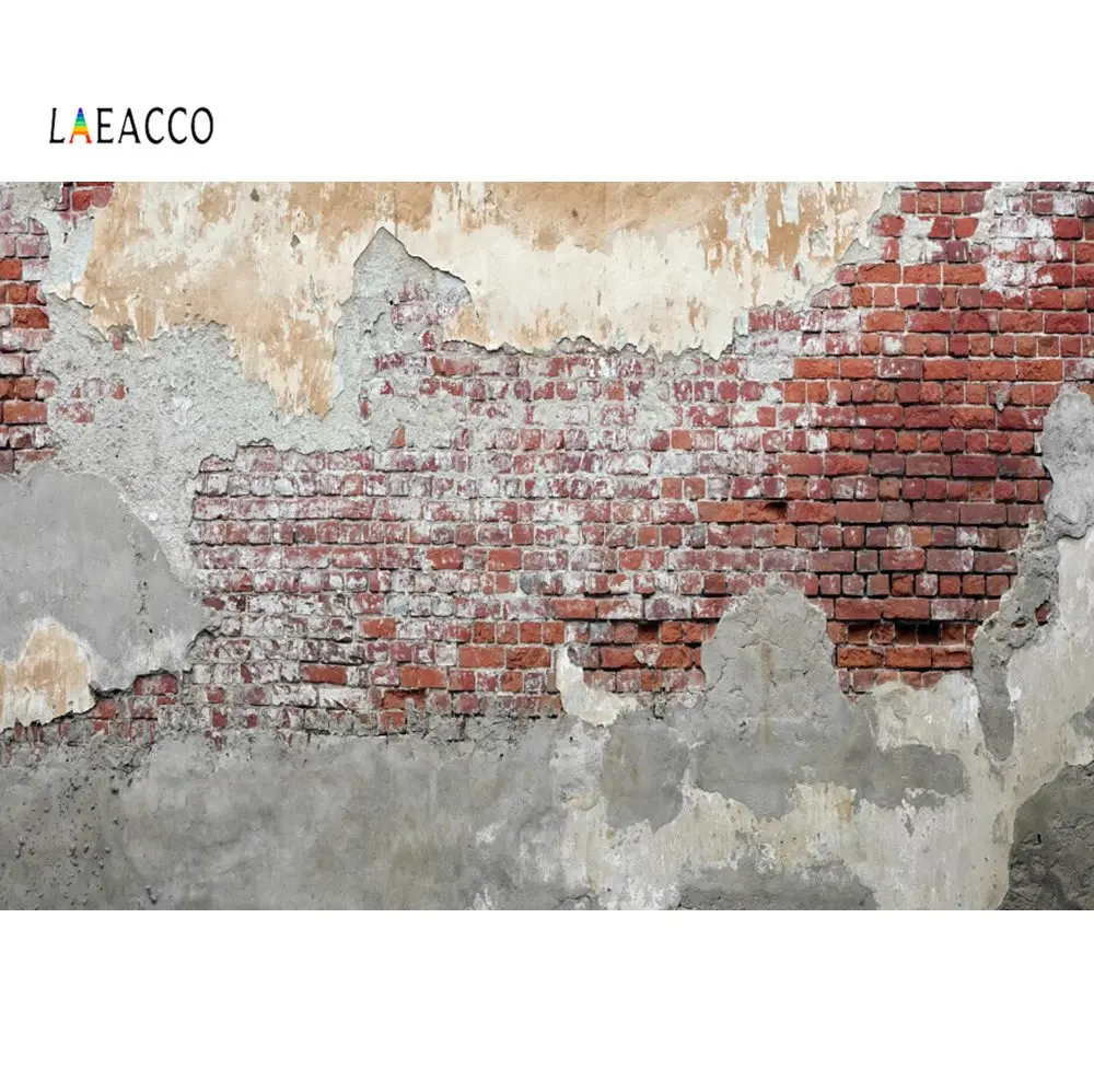 Laeacco старый цемент кирпичная стена Вечеринка ребенок портрет шаблон фотографии