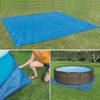 

11 FT Square Mat Swimming Pool Floor Protector Ground Cloth Outdoor Lawn Cover Camping Tent Mat Pad PE Ground Floor Cloth Mats