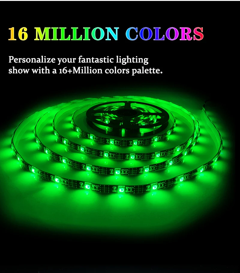 

RGB-лента Светодиодная гибкая с поддержкой Bluetooth 5050, 12 в пост. Тока