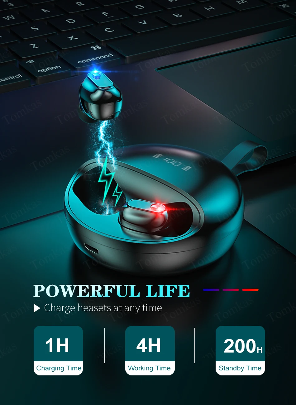 Wireless Bluetooth Headphones TWS Wireless Earphones With Mic 360 Rotation Hifi Stereo Headset Bluetooth 5.0 Earphone For Phone  (8)