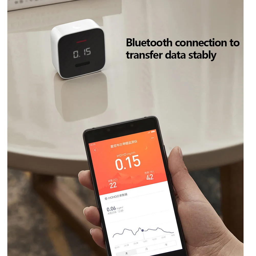 Xiaomi Mijia монитор формальдегида Bluetooth детектор газа Тестер качества воздуха OLED газоанализатор для дома безопасный с помощью приложения Mijia управление