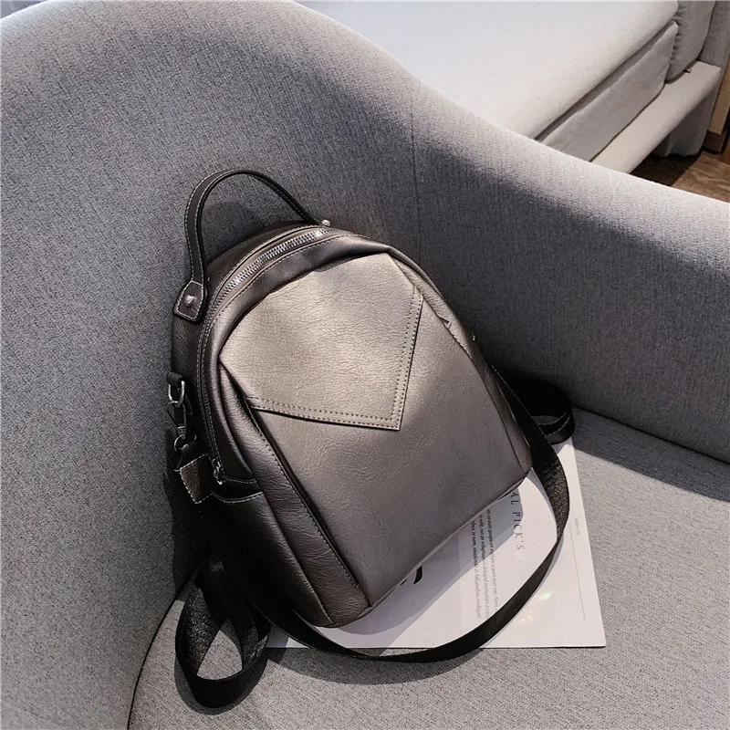 Женские рюкзаки из искусственной кожи нубук, Модный маленький рюкзак для девушек-подростков, замшевая сумка через плечо - Цвет: Sliver Grey