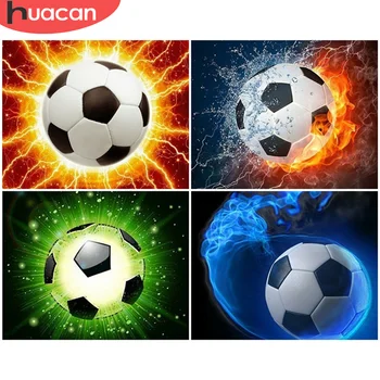 

HUACAN DIY Oil Painting By Number Football Modern Wall Art Gift Pictures By Number On Canvas Room Decoration