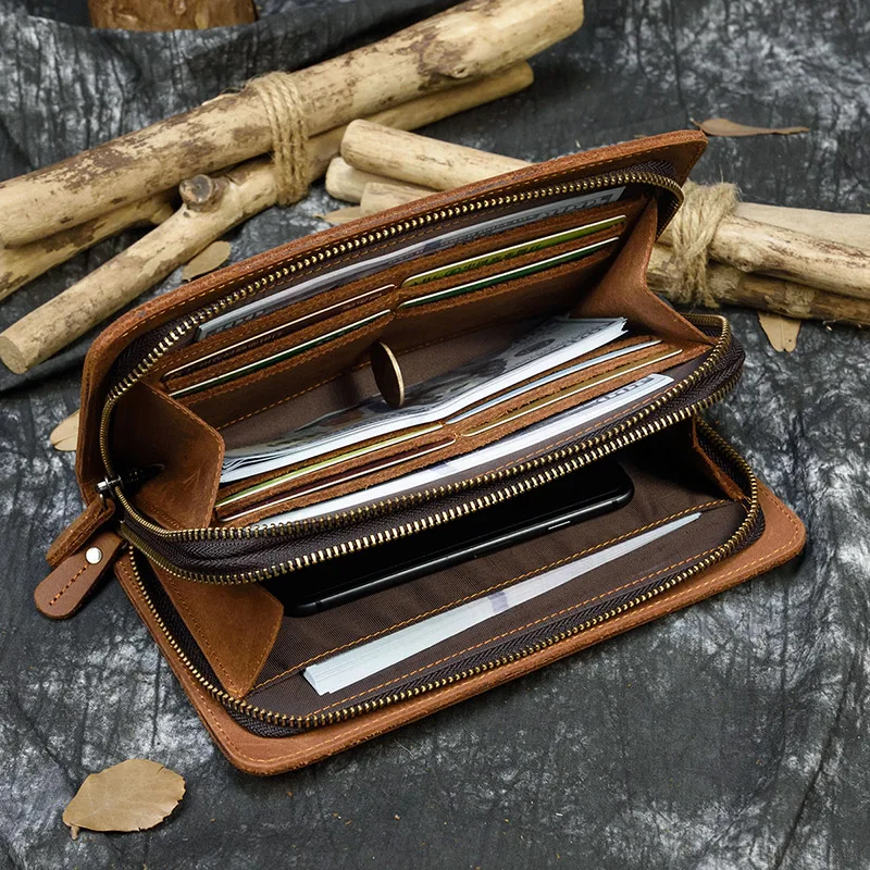 Luufan Высокая модная сумка-клатч, кошелек для Для мужчин из натуральной кожаные клатчи телефон держателя карты ручной кошелек Crazy Horse кожа