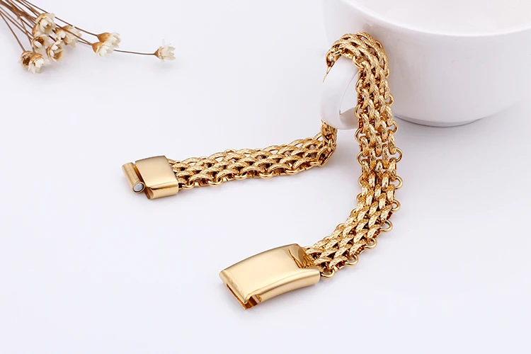 Роскошный золотой браслет-цепочка, мужские трендовые браслеты, цельные ювелирные изделия из нержавеющей стали для мужчин, подарок для жениха