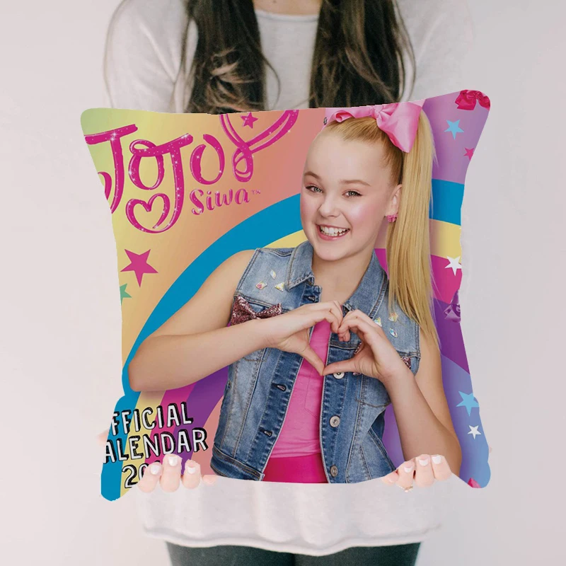 Маленькие милые девушки JOJO SIWA Happy розового цвета для девочек с принтом и кружевом Подушка диванная автомобиля кровать диван-Подушка Чехол Спальня украшения чехол для подушки