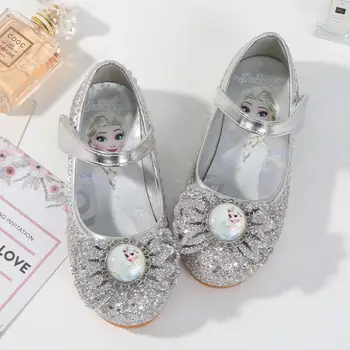 

Girls Princess Leather Shoes Children Flat Heels Sandals Summer Princess Elsa Crystal Shoes Kids Slipper For Dress Shoes