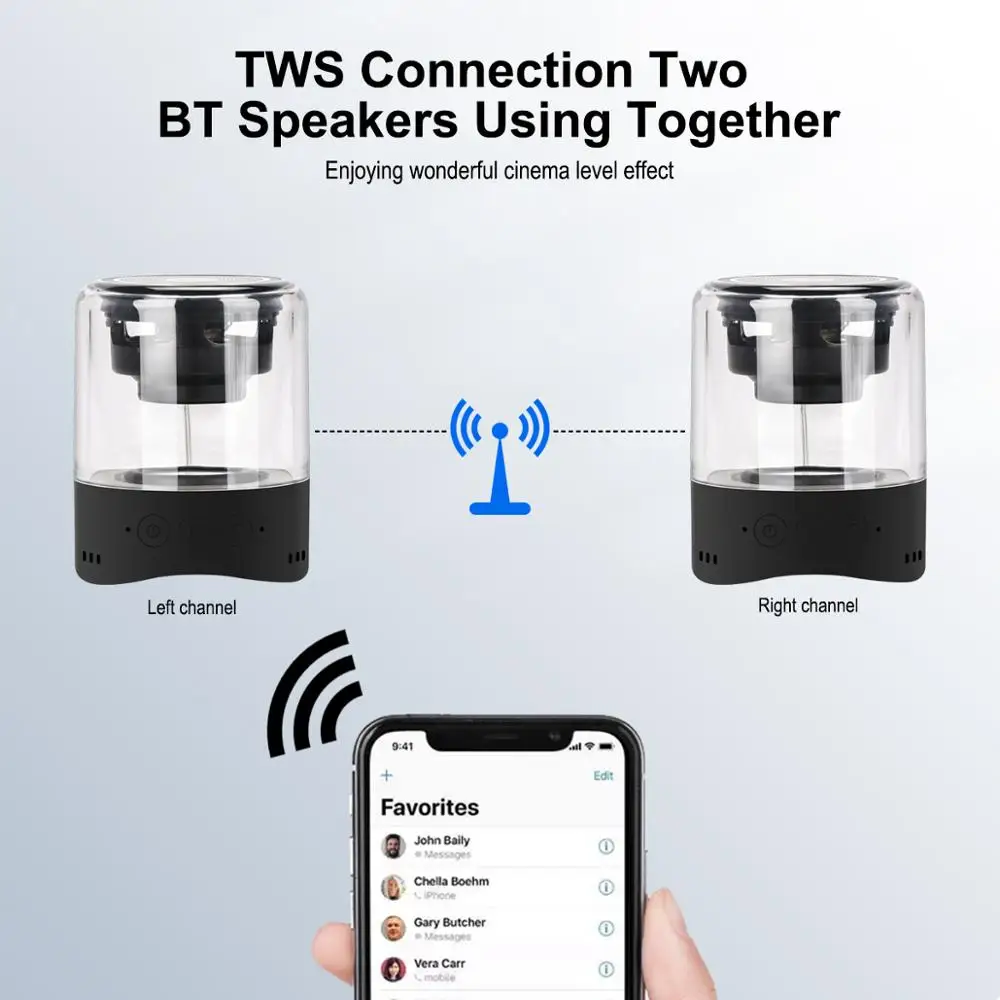 Fineblue MK22 TWS мини беспроводной Bluetooth динамик 4 цвета светодиодный дышащий свет мега бас стерео Соединительный динамик