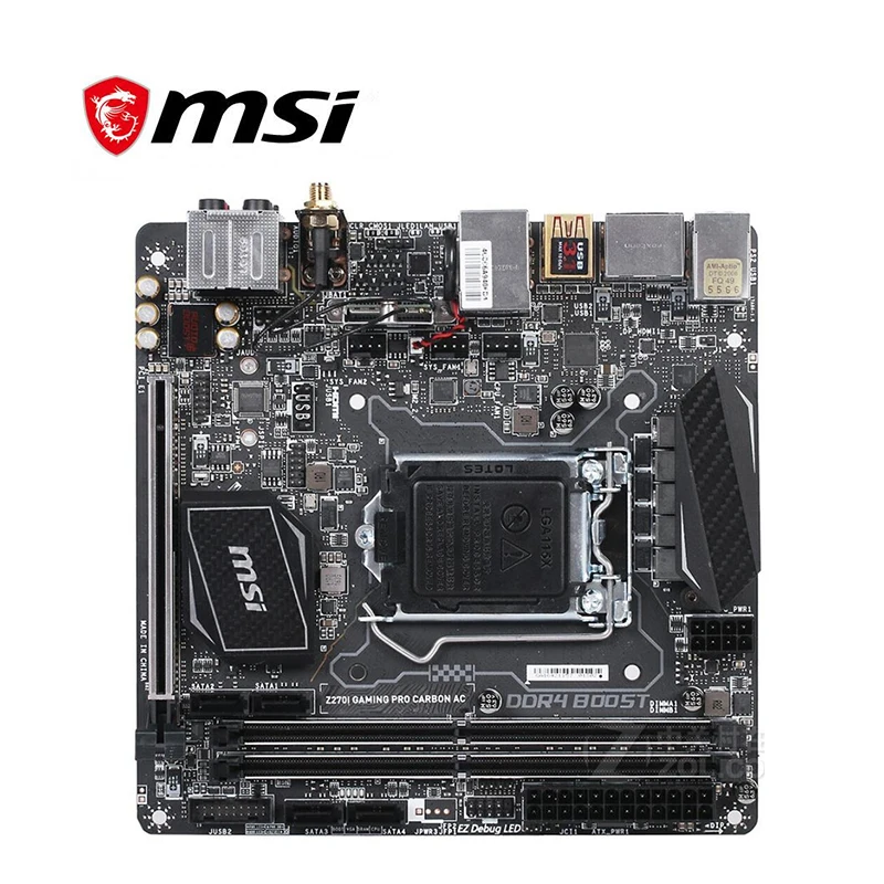 Для материнской платы MSI Z270I GAMING PRO CARBON AC LGA 1151 DDR4 для Intel Z27 десктопной SATA III USB3.0 PCI-E X16