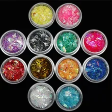 12 цветов мерцающая пудра блесток тени для век порошок цветной тонер маникюрные принадлежности для ногтей орнамент маникюр
