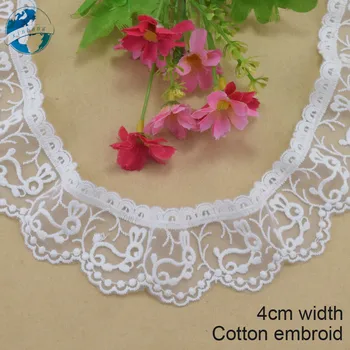 

4cm width cotton Embroid sewing ribbon guipure lace trim or fabric warp knitting DIY Garment Accessories wedding lace#2935