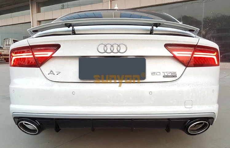 A7 задний бампер для губ Диффузор с выхлопной трубы глушителя для Audi A7 стандартный бампер 2009- RS7 стиль